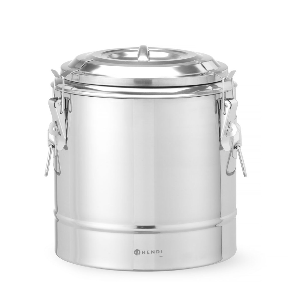 [BM-HENDI-708071] Izoliuotas nešiojamas indas, HENDI, Kitchen Line, 11L, Sidabrinė, ⌀300x(H)345mm