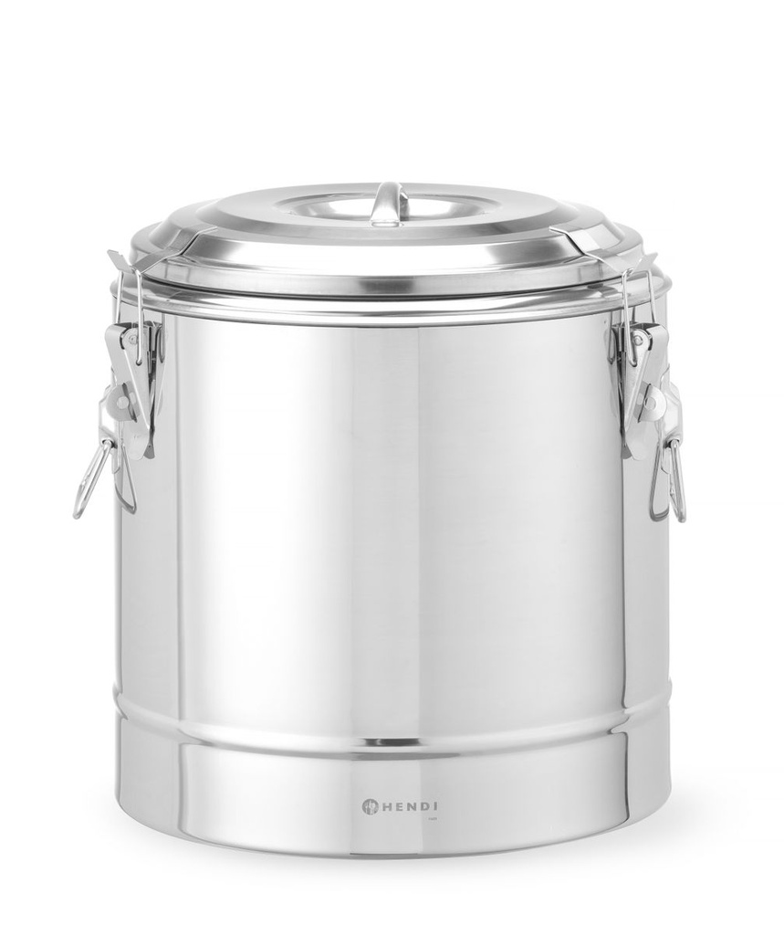 [BM-HENDI-708088] Izoliuotas nešiojamas indas, HENDI, Kitchen Line, 19L, Sidabrinė, ⌀350x(H)400mm