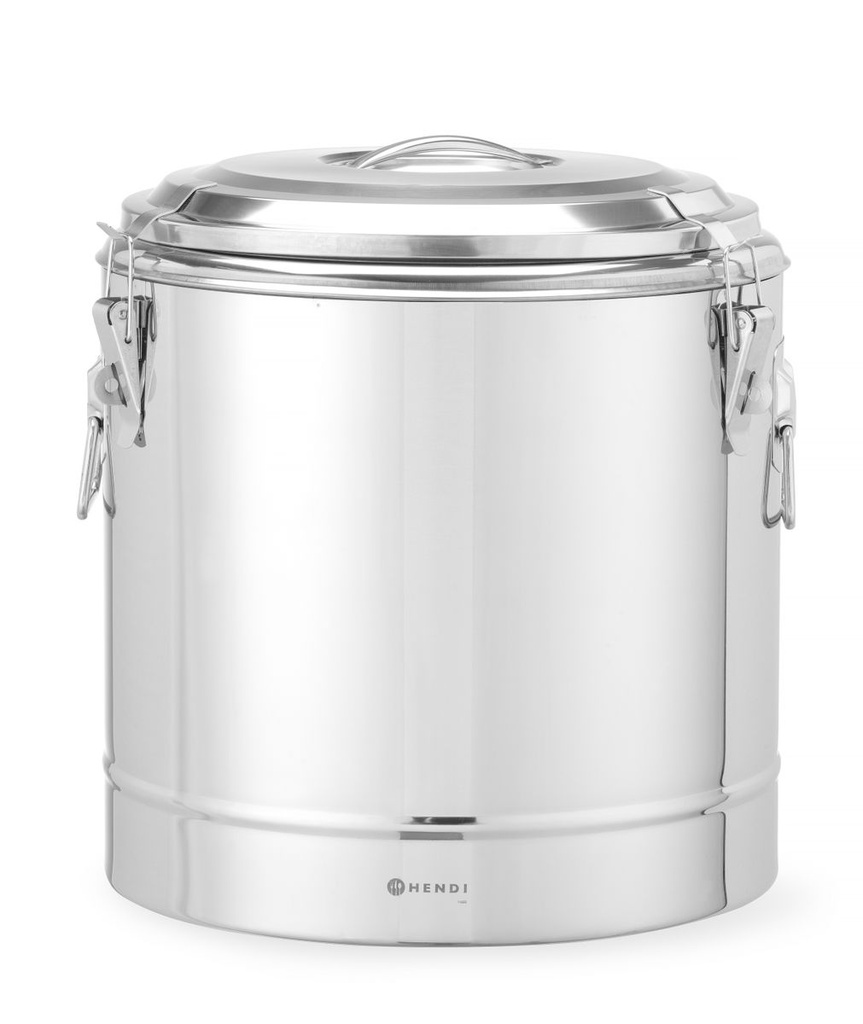 [BM-HENDI-708095] Izoliuotas nešiojamas indas, HENDI, Kitchen Line, 31L, Sidabrinė, ⌀400x(H)445mm