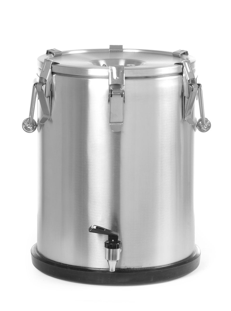 [BM-HENDI-710234] Izoliuotas nešiojamas indas – su čiaupu, HENDI, Profi Line, 25L, Sidabrinė, ⌀330x(H)430mm