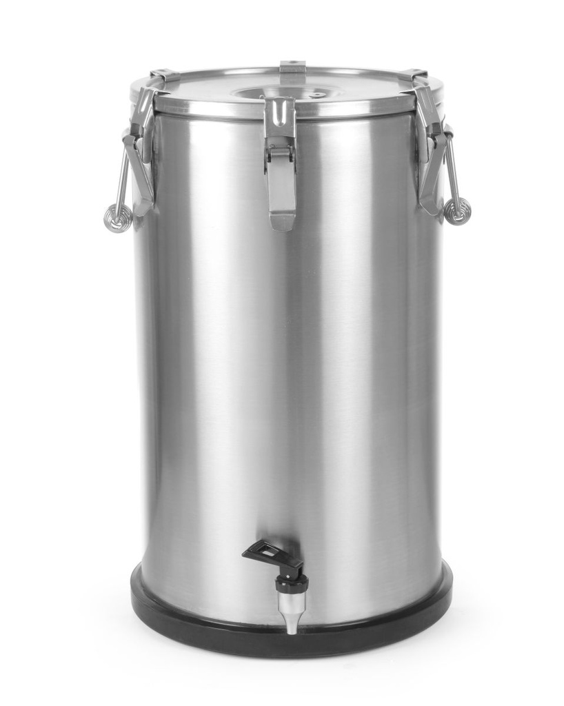 [BM-HENDI-710326] Izoliuotas nešiojamas indas – su čiaupu, HENDI, Profi Line, 35L, Sidabrinė, ⌀330x(H)570mm