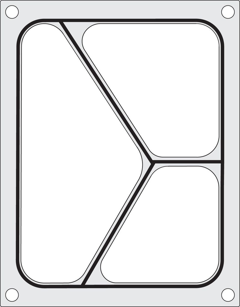 [BM-HENDI-805626] Padėklų sandarinimo matrica, HENDI, Trijų sekcijų indas 227x178 mm