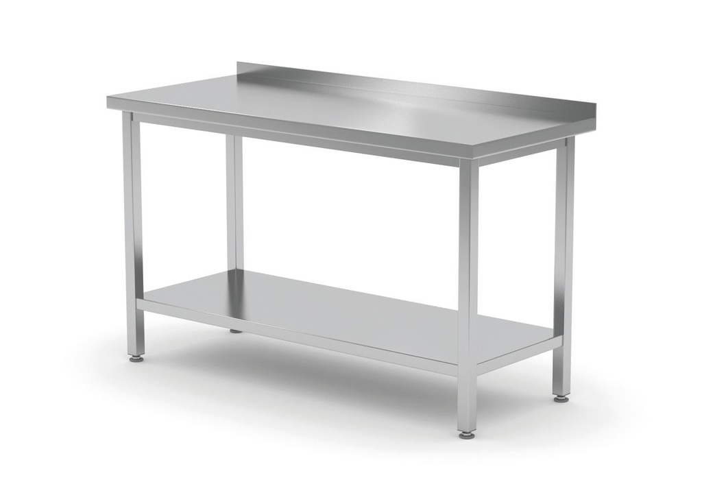 [BM-HENDI-811467] Prisieninis stalas su lentyna – varžtinis, gylis 600 mm, HENDI, Profi Line, 1000x600x(H)850mm