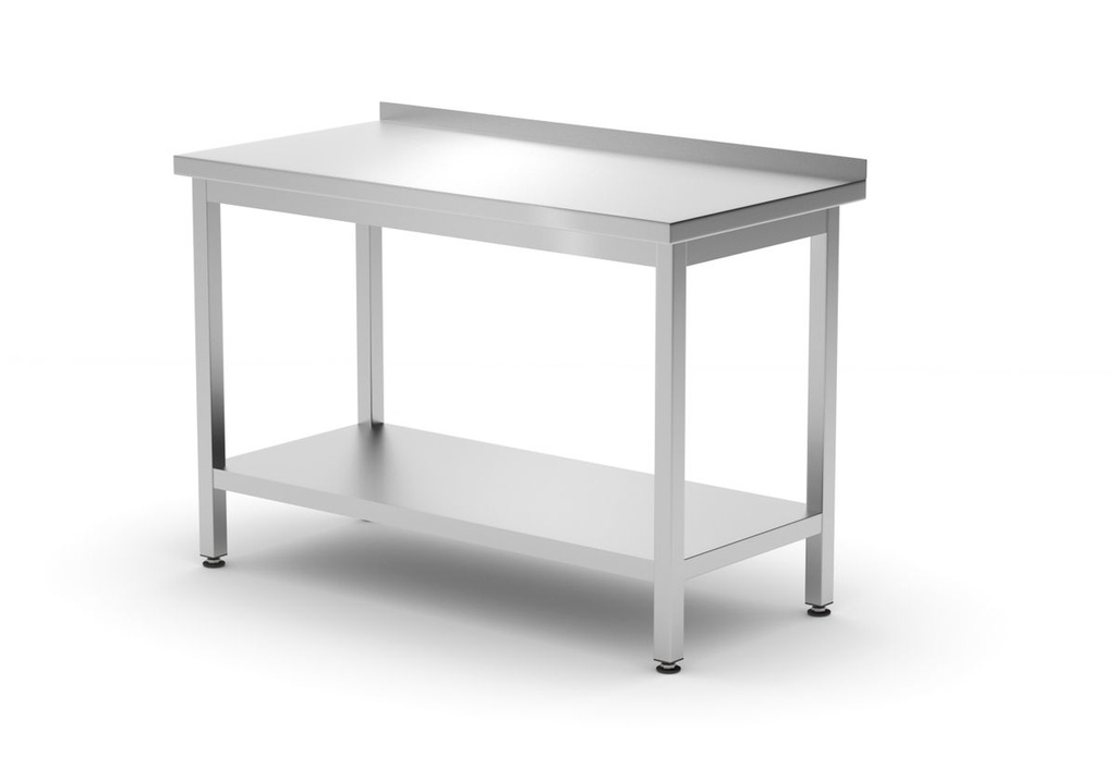 [BM-HENDI-811474] Prisieninis stalas su lentyna – varžtinis, gylis 600 mm, HENDI, Profi Line, 1200x600x(H)850mm
