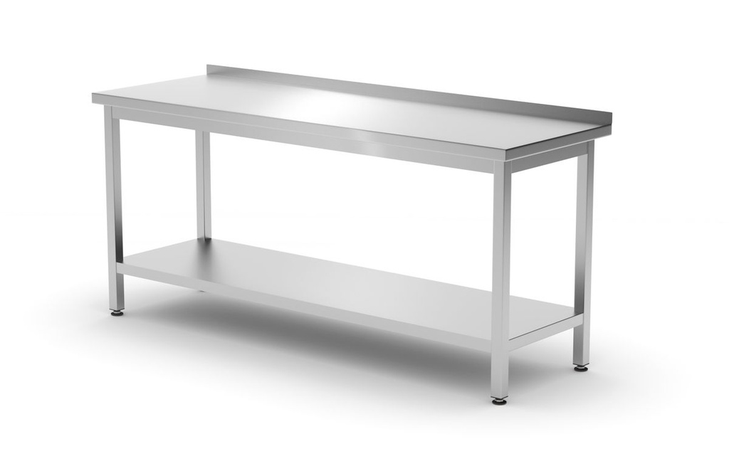 [BM-HENDI-811504] Prisieninis stalas su lentyna – varžtinis, gylis 600 mm, HENDI, Profi Line, 1800x600x(H)850mm