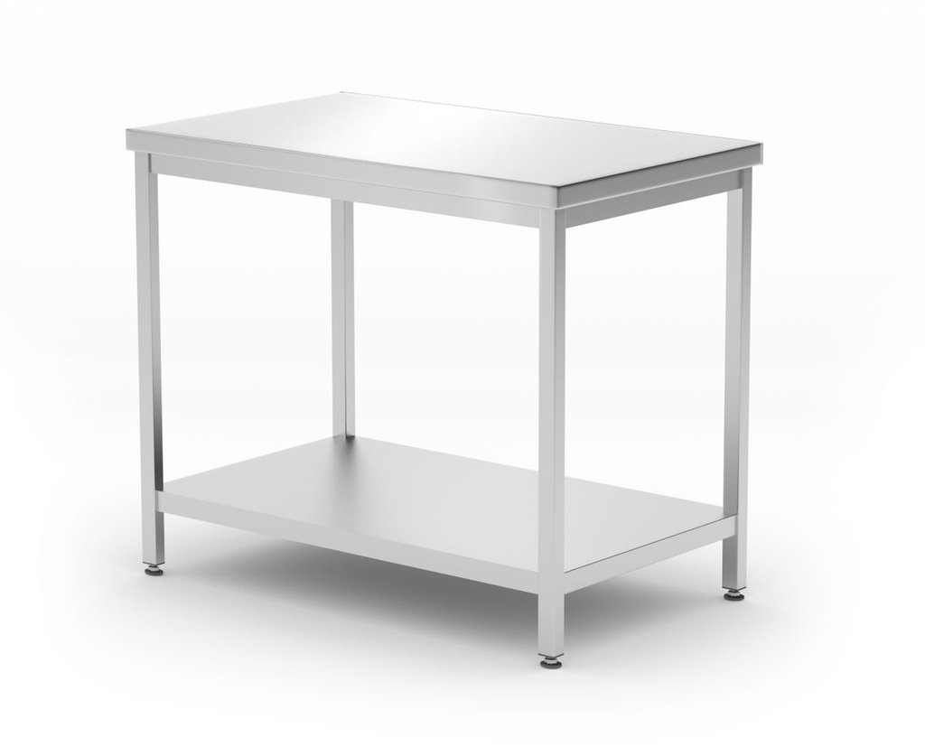 [BM-HENDI-811511] Centrinis stalas su lentyna – varžtinis, gylis 600 mm, HENDI, Profi Line, 1000x600x(H)850mm