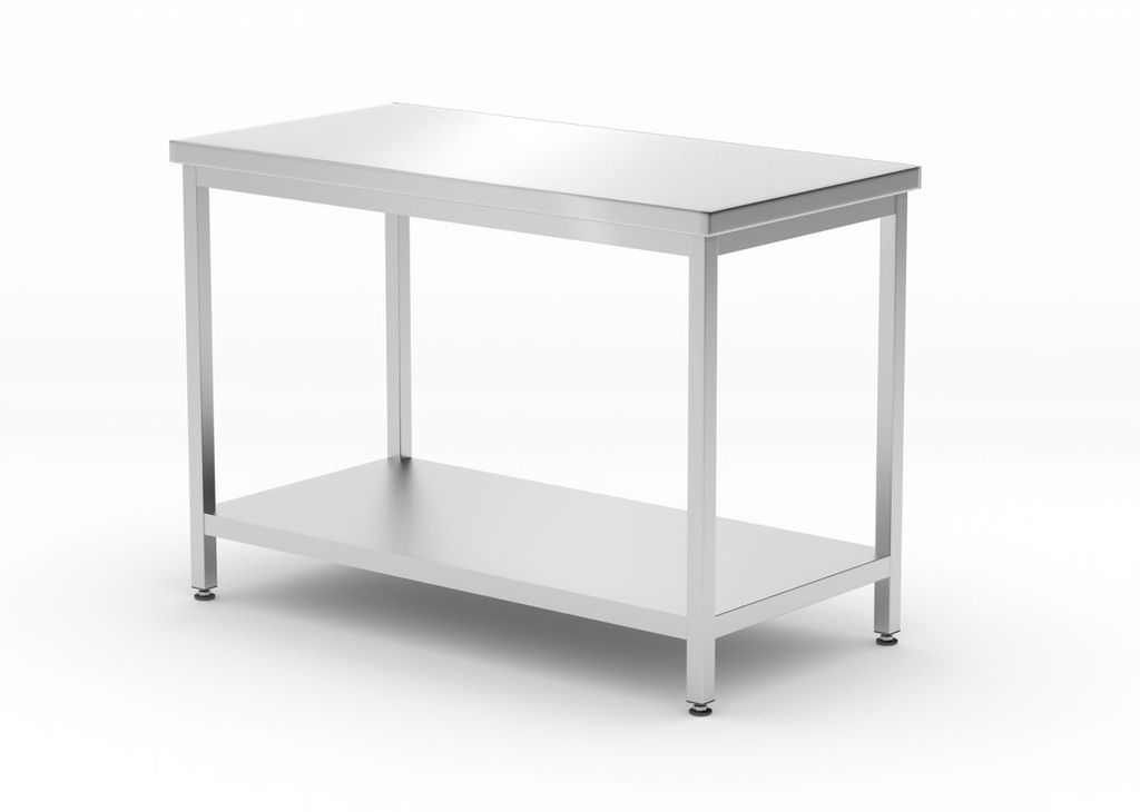 [BM-HENDI-811528] Centrinis stalas su lentyna – varžtinis, gylis 600 mm, HENDI, Profi Line, 1200x600x(H)850mm