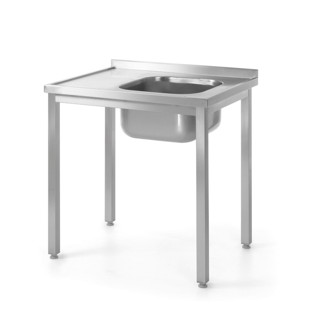 [BM-HENDI-811573] Stalas su plautuve – varžtinis, gylis 600 mm, HENDI, Profi Line, Plautuvė dešinėje, 1000x600x(H)850mm