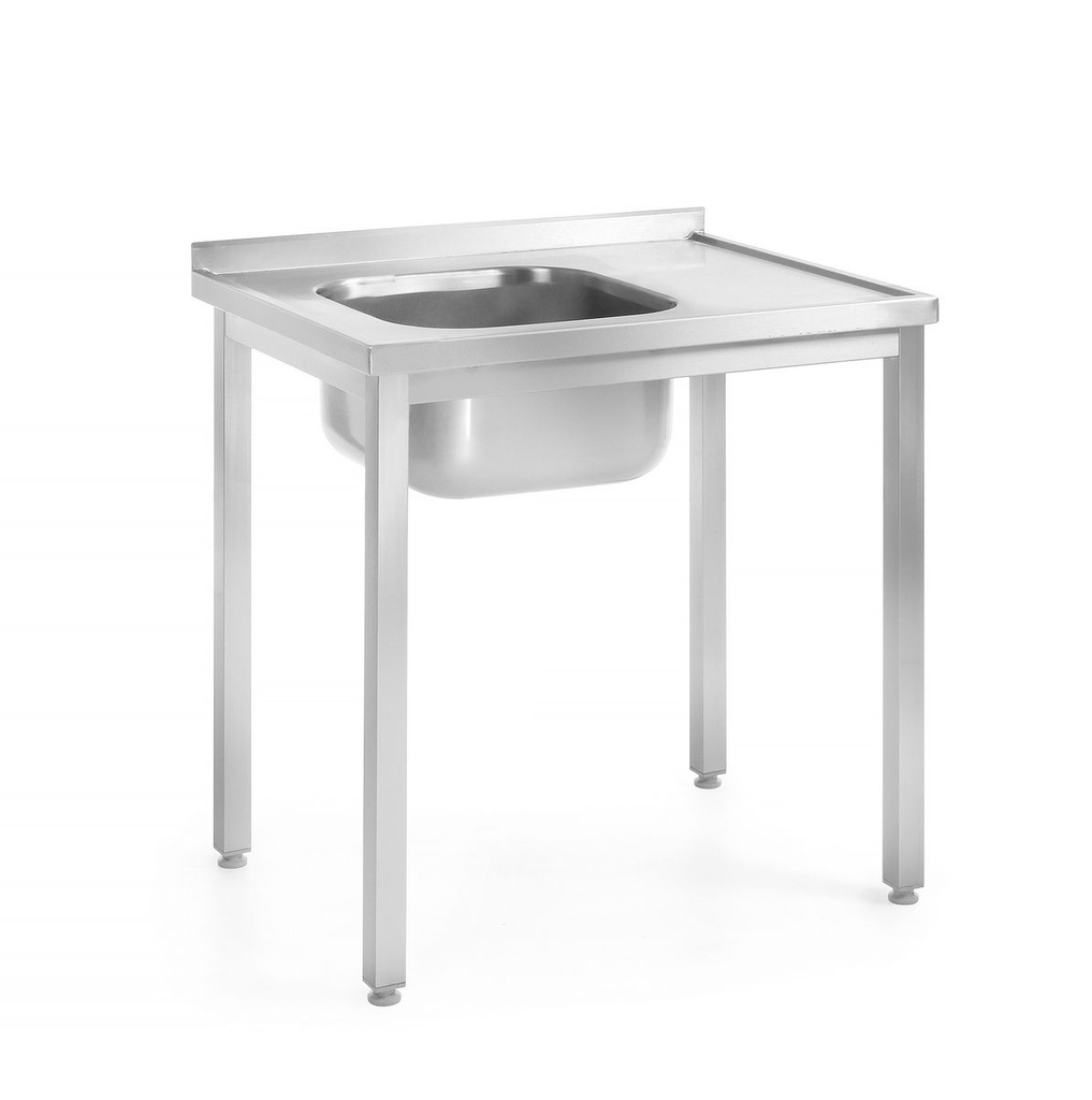[BM-HENDI-812648] Stalas su plautuve – varžtinis, gylis 600 mm, HENDI, Profi Line, Plautuvė kairėje, 1000x600x(H)850mm
