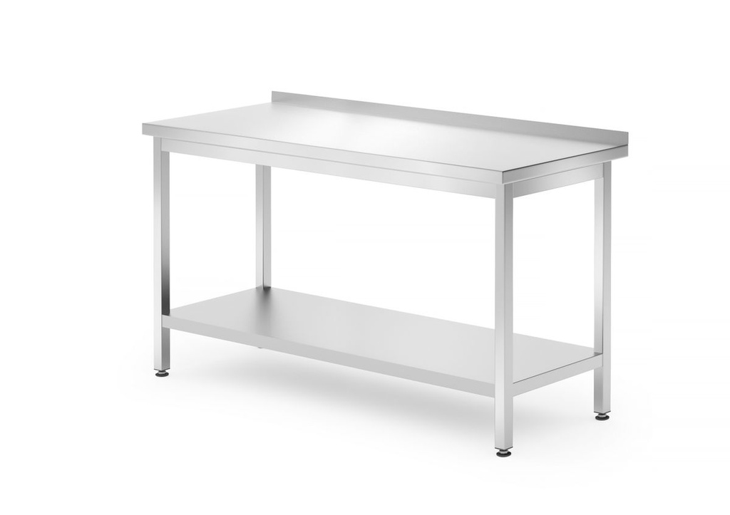 [BM-HENDI-812747] Prisieninis stalas su lentyna – varžtinis, gylis 700 mm, HENDI, Profi Line, 1400x700x(H)850mm