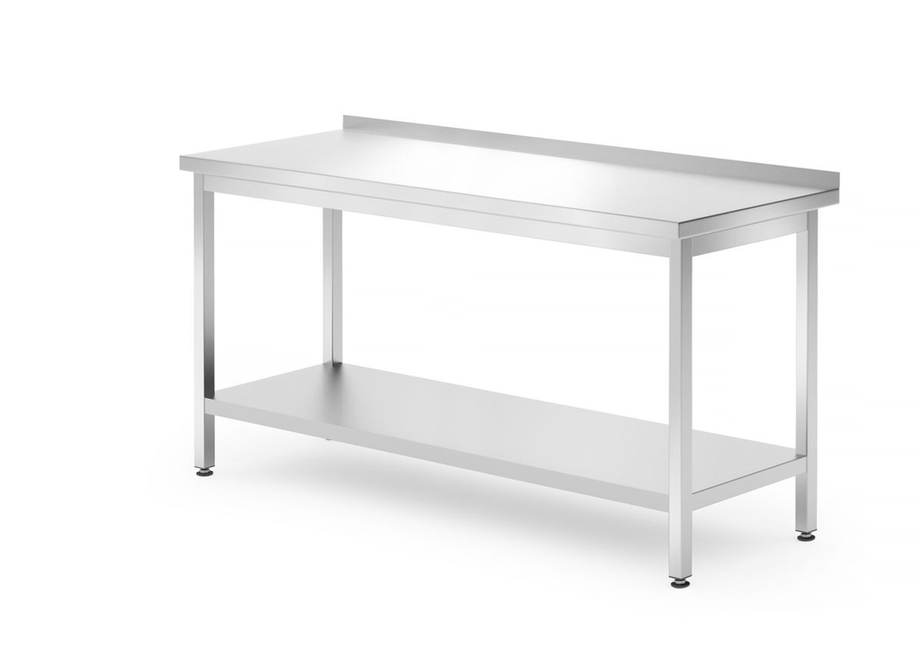 [BM-HENDI-812754] Prisieninis stalas su lentyna – varžtinis, gylis 700 mm, HENDI, Profi Line, 1600x700x(H)850mm