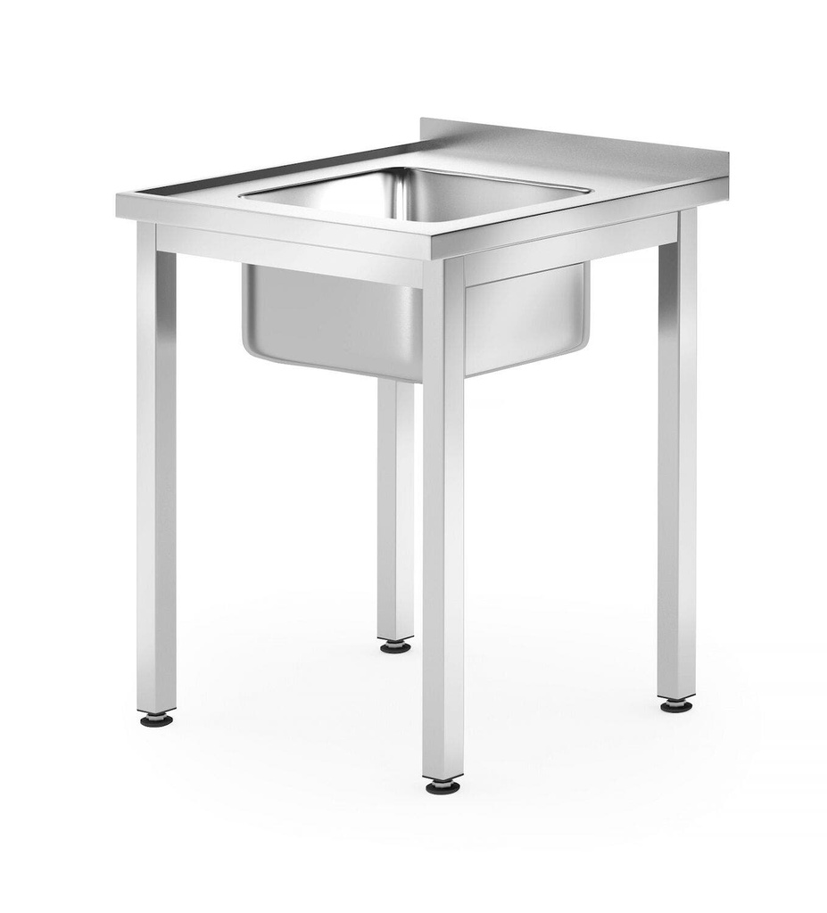 [BM-HENDI-812877] Stalas su plautuve – varžtinis, gylis 700 mm, HENDI, Profi Line, 600x700x(H)850mm