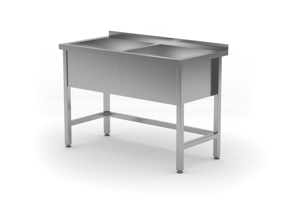 [BM-HENDI-813485] Stalas su dviguba plovimo vonele, suvirintas, HENDI, Profi Line, 1200x600x(H)850mm