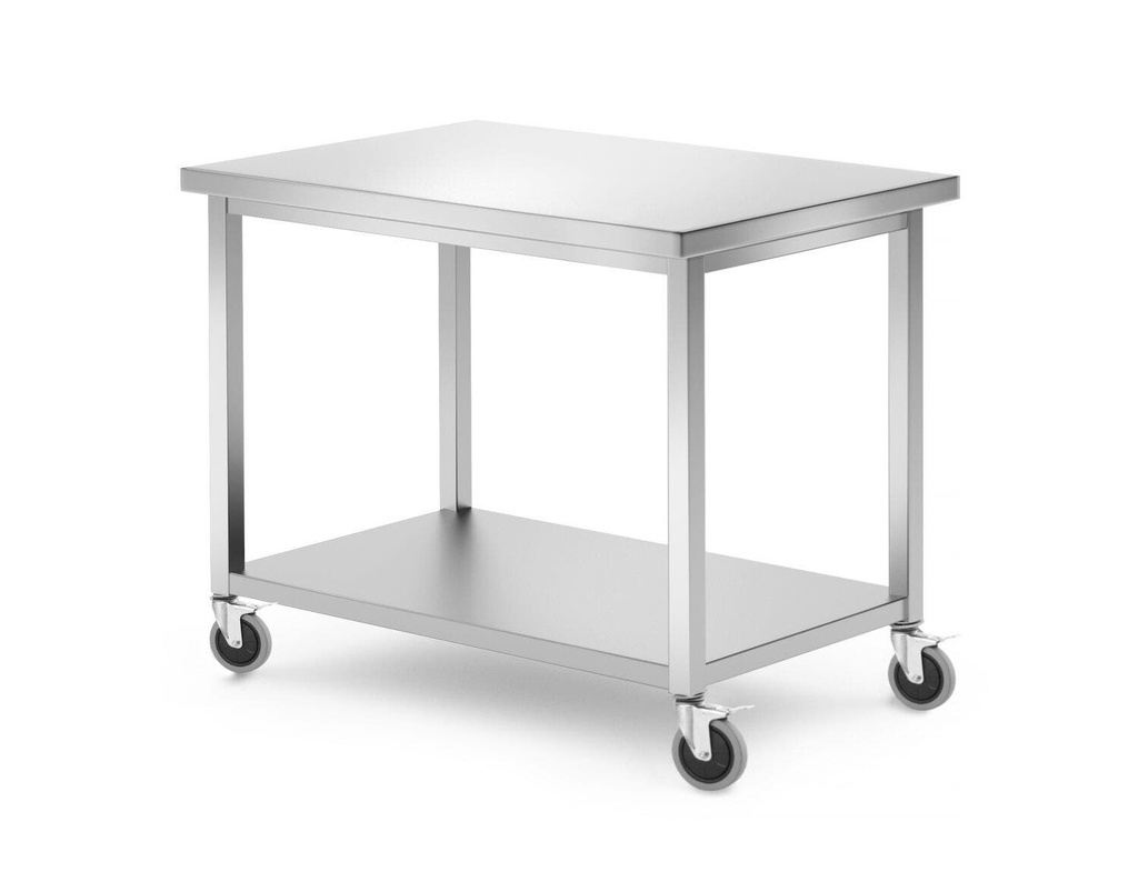 [BM-HENDI-815786] Mobilus stalas, su lentyna – surinktas varžtais, HENDI, Kitchen Line, 1000x700x(H)850mm