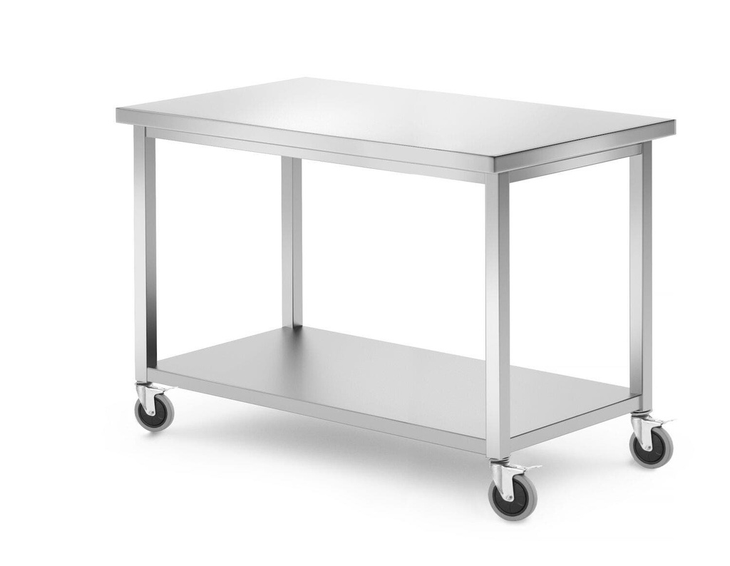 [BM-HENDI-815793] Mobilus stalas, Su lentyna – surenkama varžtais, HENDI, Kitchen Line, 1200x600x(H)850mm