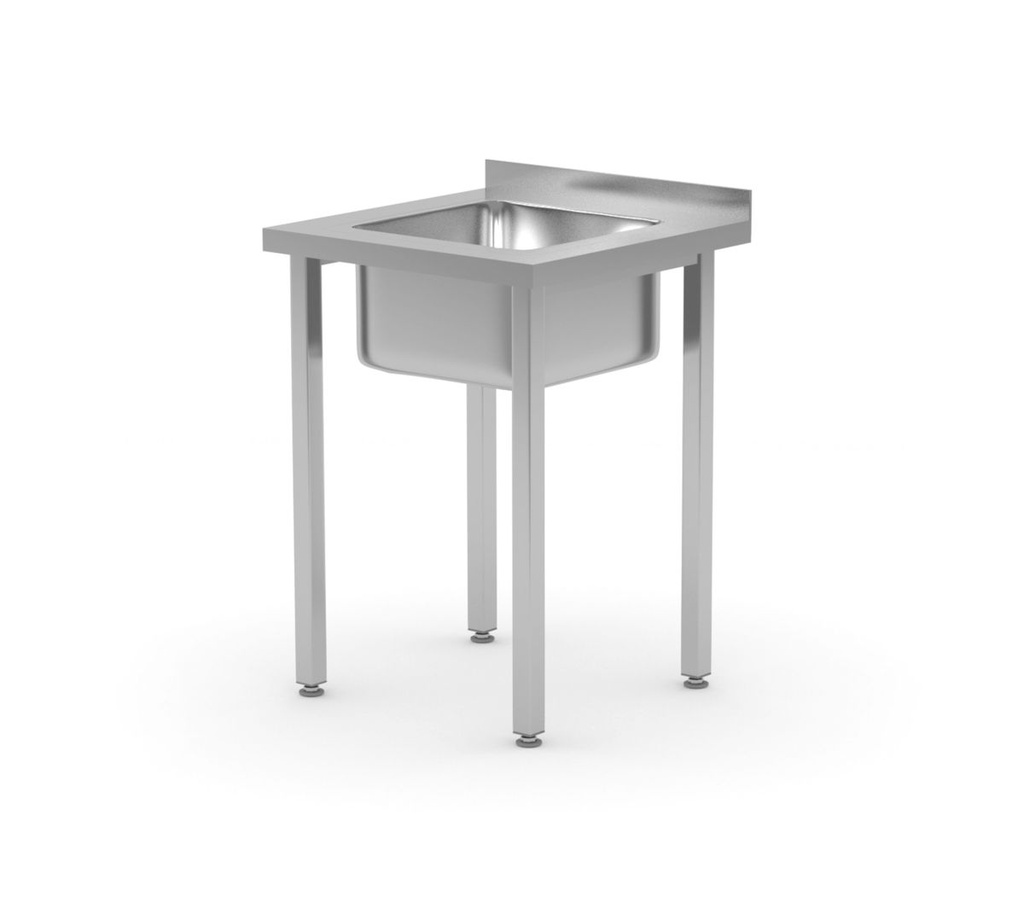 [BM-HENDI-816752] Stalas su plautuve, surinktas varžtais, HENDI, Kitchen Line, plautuvė viduryje, 600x600x(H)850mm
