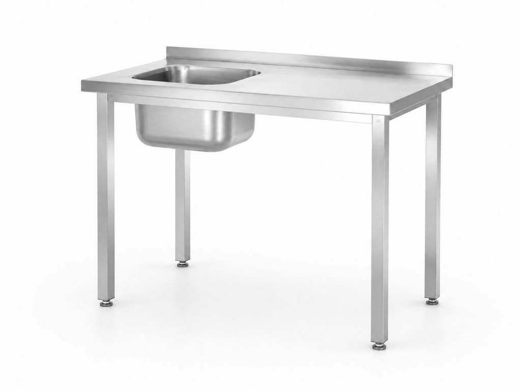 [BM-HENDI-816776] Stalas su plautuve, surinktas varžtais, HENDI, Kitchen Line, plautuvė kairėje pusėje, 800x600x(H)850mm