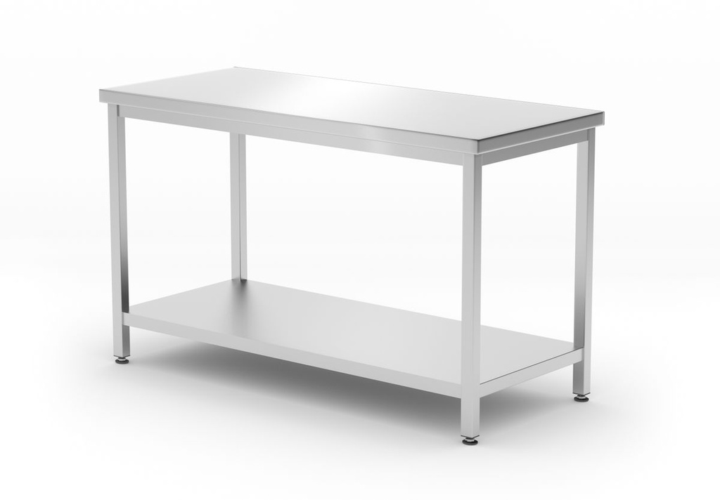 [BM-HENDI-817179] Centrinis stalas su lentyna – varžtinis, gylis 600 mm, HENDI, Kitchen Line, 1200x600x(H)850mm