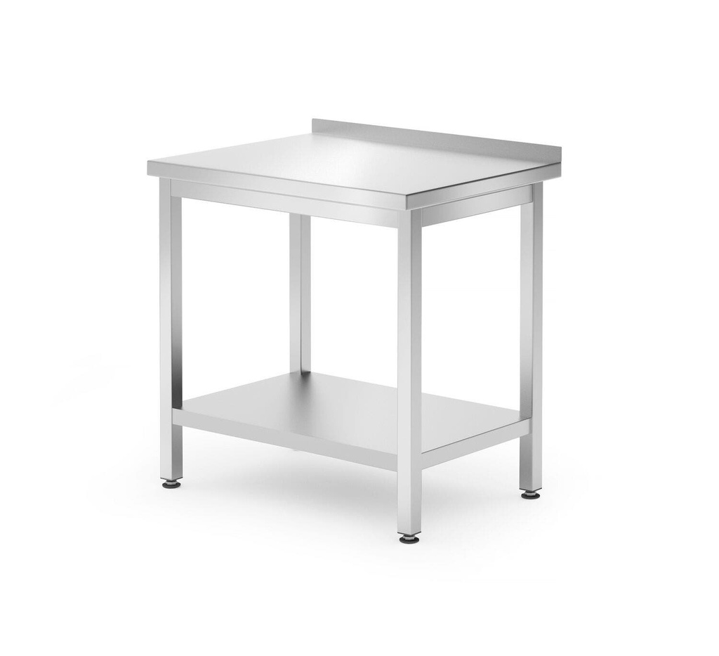 [BM-HENDI-817261] Prisieninis stalas su lentyna – varžtinis, gylis 600 mm, HENDI, Kitchen Line, 800x600x(H)850mm