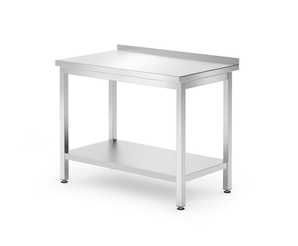 [BM-HENDI-817278] Prisieninis stalas su lentyna – varžtinis, gylis 600 mm, HENDI, Kitchen Line, 1000x600x(H)850mm