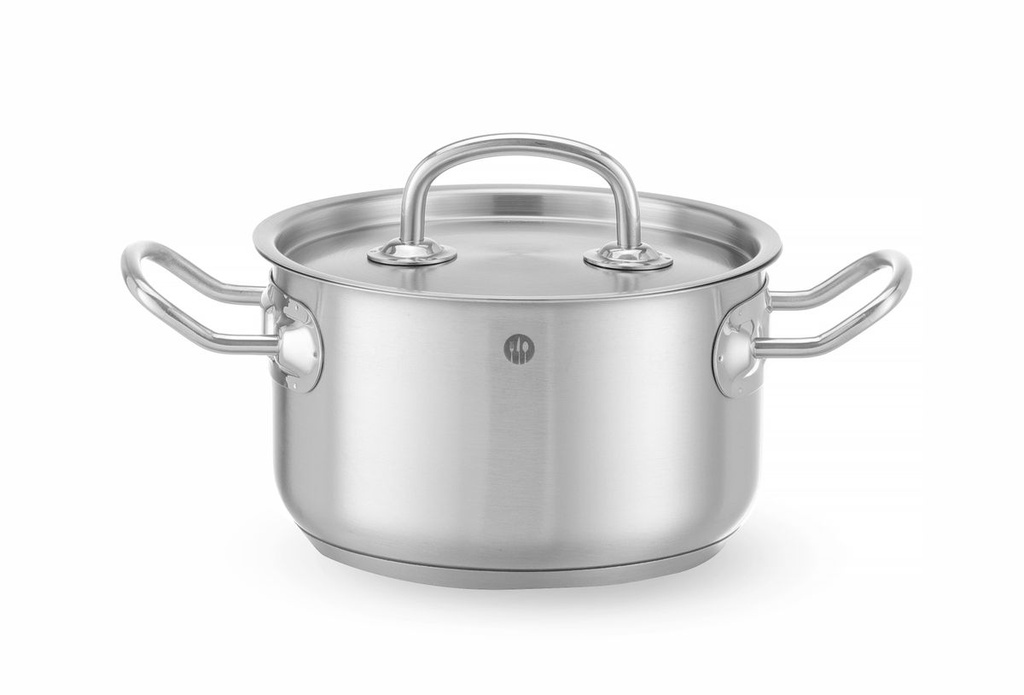 [BM-HENDI-836101] Troškinimo puodas vidutinis – su dangčiu, HENDI, Kitchen Line, 1,8L, ⌀160x(H)95mm