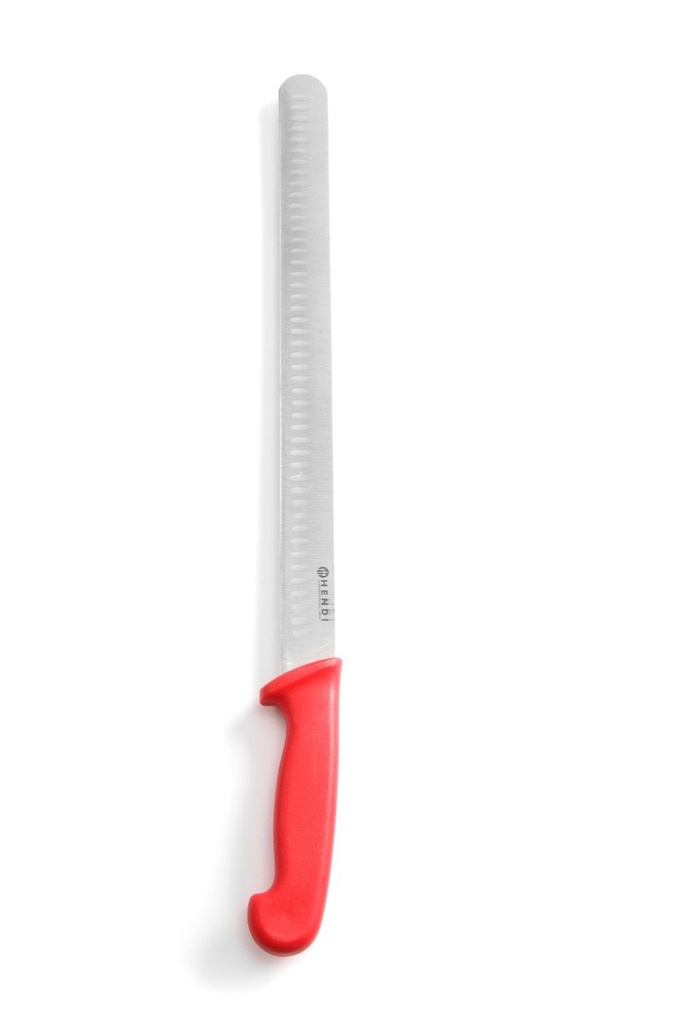 [BM-HENDI-842928] Kumpio/kebabo peilis su Granton ašmenimis, HENDI, Raudona, (L)490mm