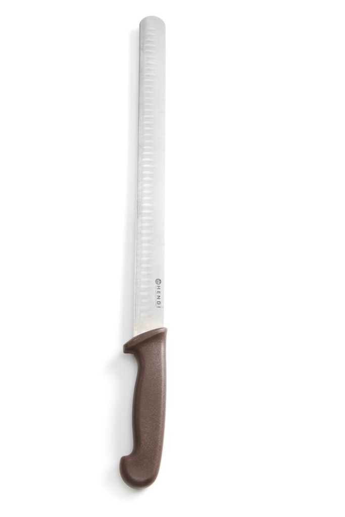 [BM-HENDI-842966] Kumpio/lašišos peilis su Granton ašmenimis, HENDI, Ruda, (L)490mm