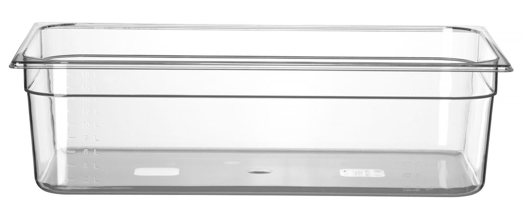 Indas GN 1/1 polikarbonatinis, HENDI, Profi Line, GN 1/1, 21L, Skaidri, 530x325x(H)150mm