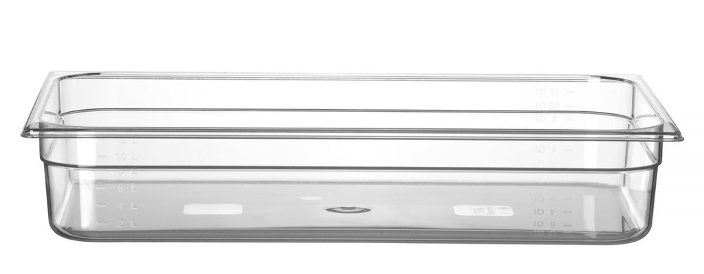 Indas GN 1/1 polikarbonatinis, HENDI, Profi Line, GN 1/1, 14L, Skaidri, 530x325x(H)100mm