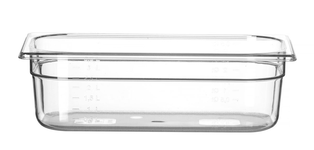 Indas GN 1/3 polikarbonatinis, HENDI, Profi Line, GN 1/3, 4L, Skaidri, 325x176x(H)100mm