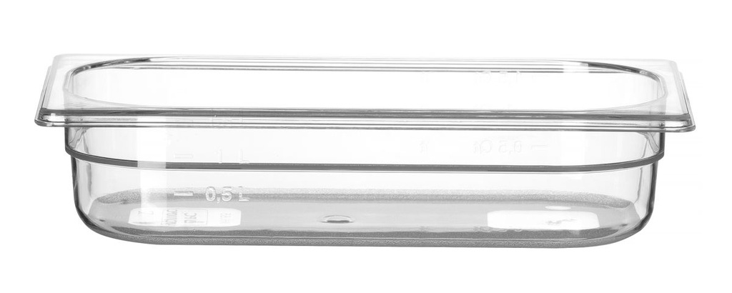 Indas GN 1/3 polikarbonatinis, HENDI, Profi Line, GN 1/3, 2,5L, Skaidri, 325x176x(H)65mm