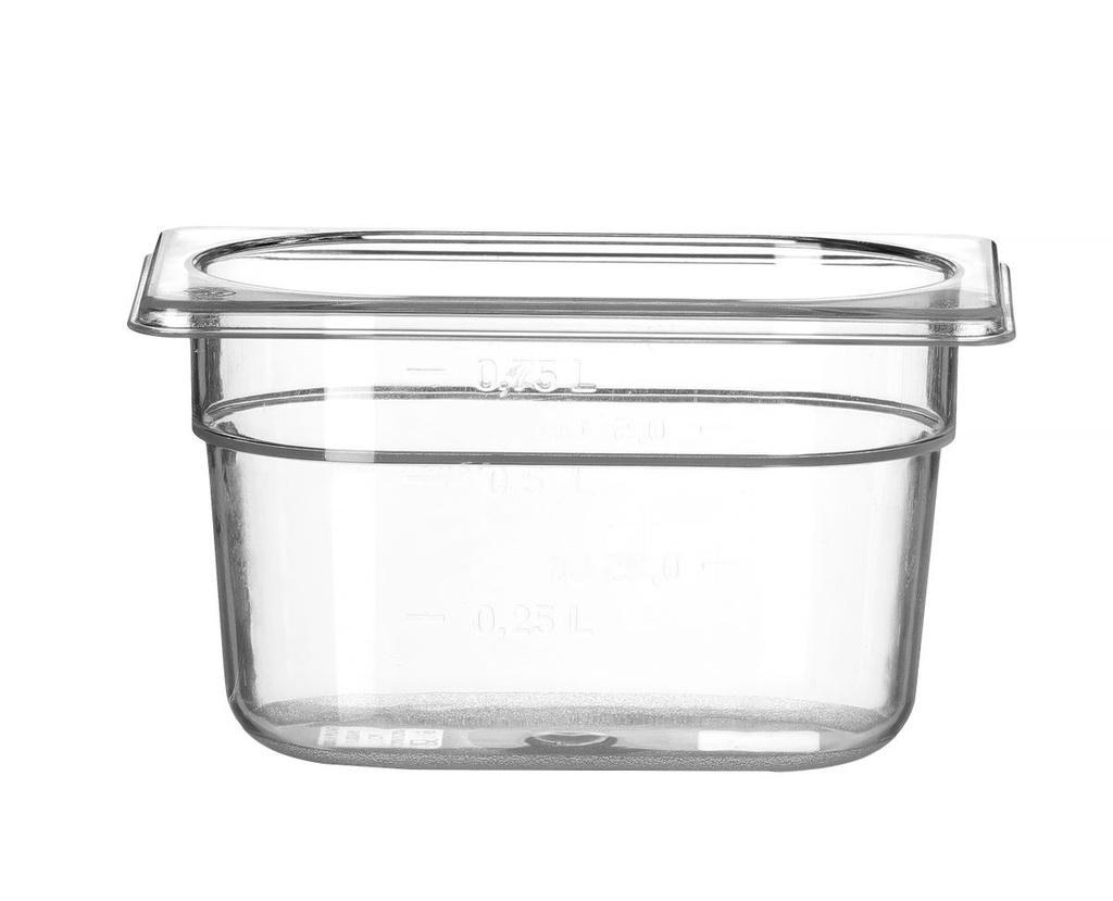 Polikarbonatinis indas GN 1/9, HENDI, Profi Line, GN 1/9, 1L, Skaidri, 176x108x(H)100mm
