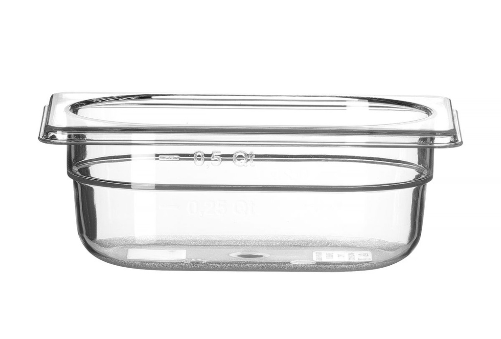 Polikarbonatinis indas GN 1/9, HENDI, Profi Line, GN 1/9, 0,6L, Skaidri, 176x108x(H)65mm