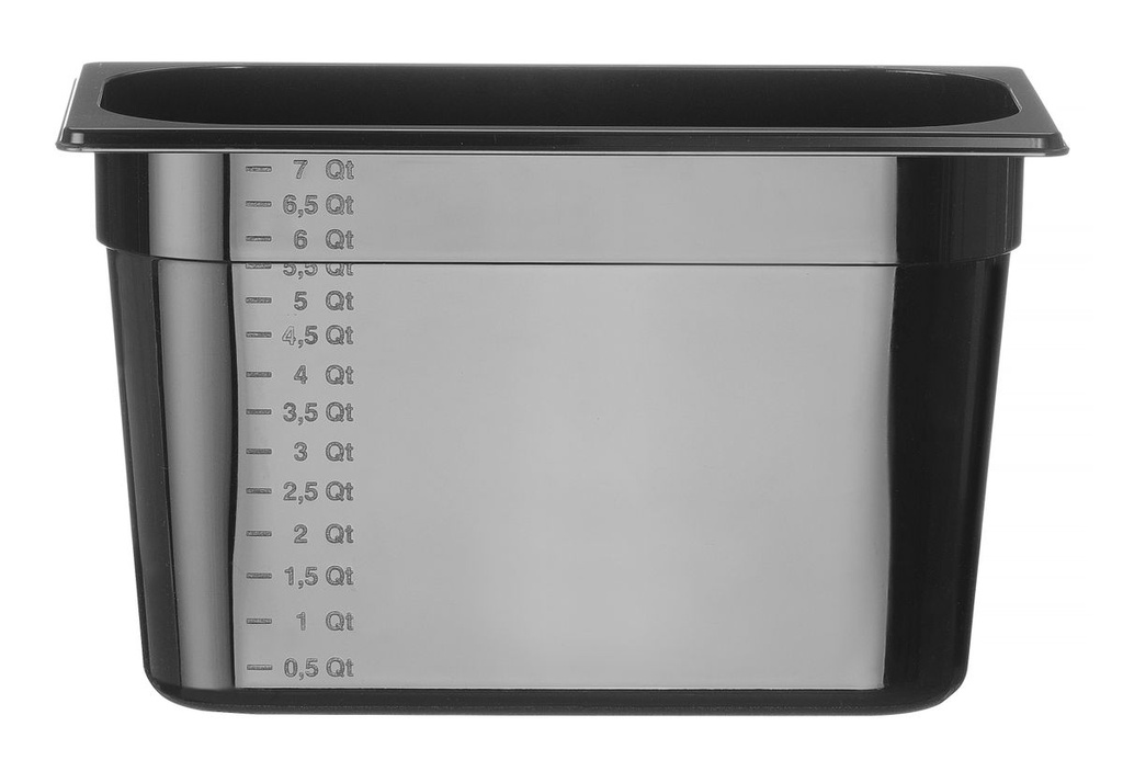 Indas GN 1/3 polikarbonatinis juodas, HENDI, Profi Line, GN 1/3, 7,8L, Juoda, 325x176x(H)200mm