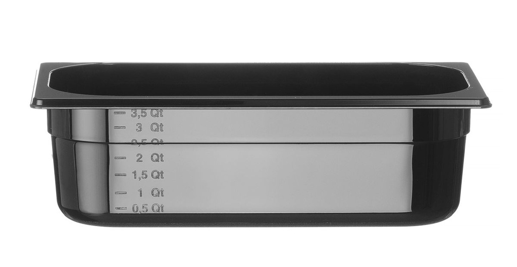 Indas GN 1/3 polikarbonatinis juodas, HENDI, Profi Line, GN 1/3, 4L, Juoda, 325x176x(H)100mm