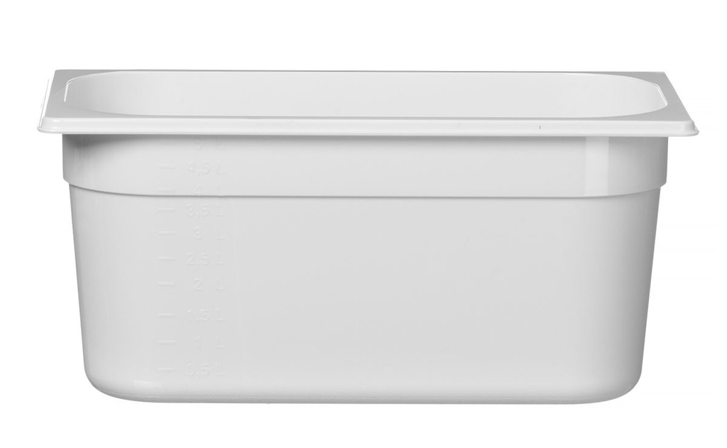 Indas GN 1/3 polikarbonatinis baltas, HENDI, GN 1/3, 5,7L, Balta, 325x176x(H)150mm