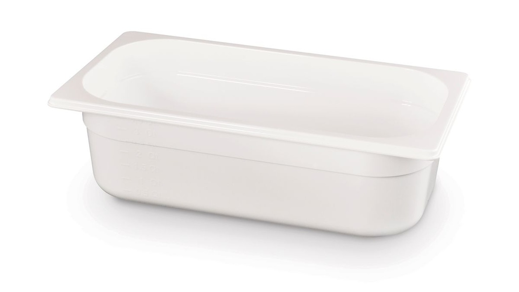 Indas GN 1/3 polikarbonatinis baltas, HENDI, GN 1/3, 4L, Balta, 325x176x(H)100mm