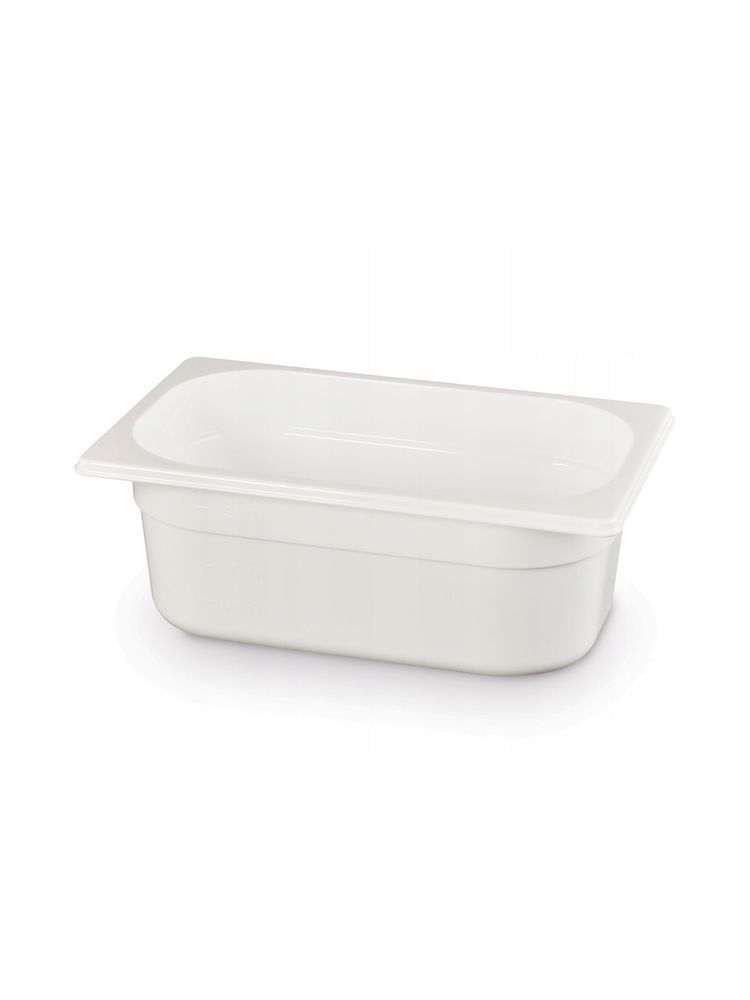 Baltas polikarbonatinis indas GN 1/4, HENDI, GN 1/4, 1,8L, Balta, 265x162x(H)65mm