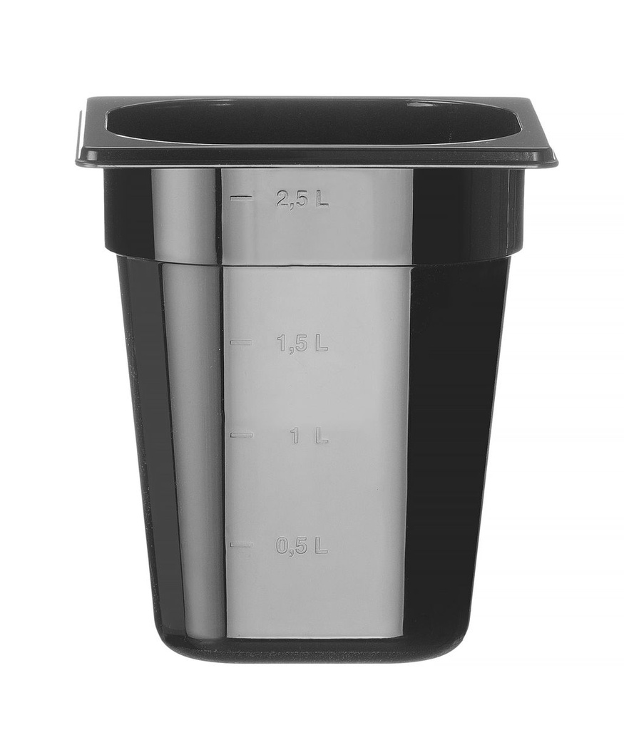 Indas GN 1/6 polikarbonatinis juodas, HENDI, Profi Line, GN 1/6, 3,4L, Juoda, 176x162x(H)200mm