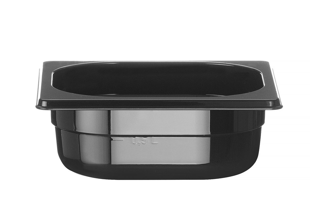 Indas GN 1/6 polikarbonatinis juodas, HENDI, Profi Line, GN 1/6, 1L, Juoda, 176x162x(H)65mm