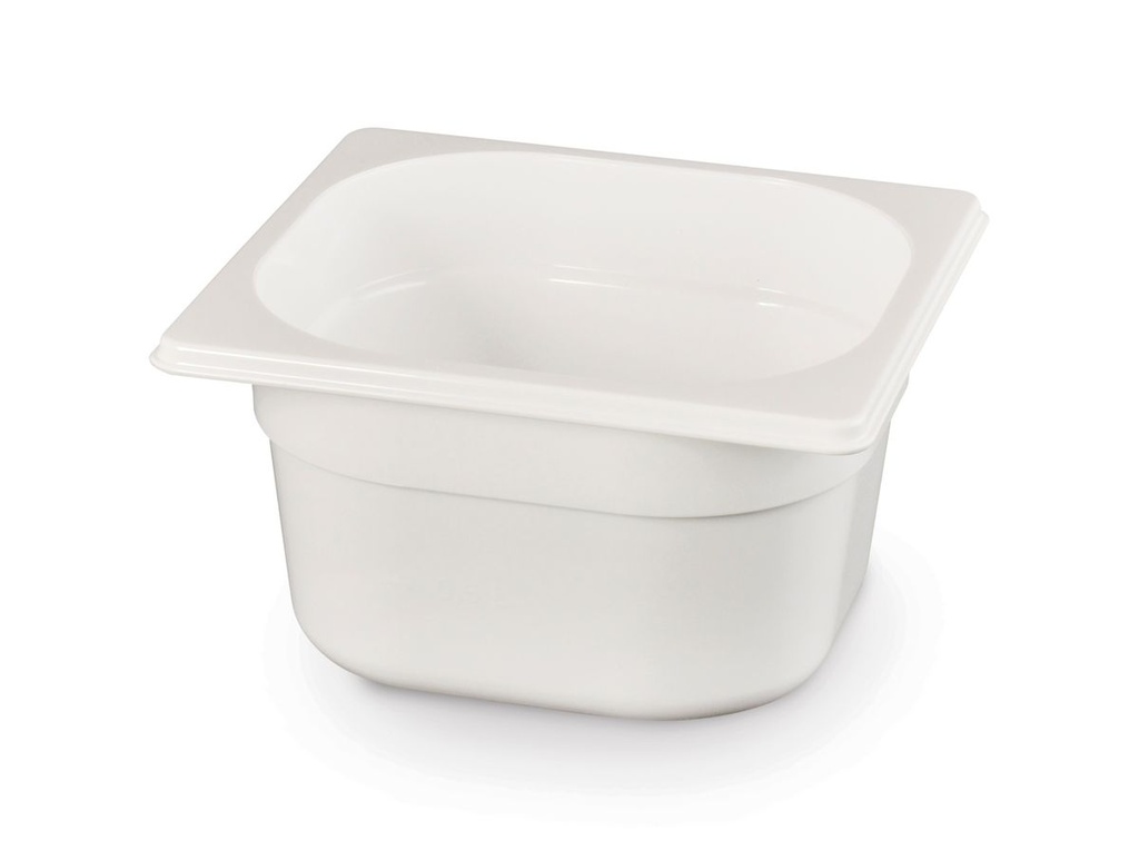 Indas GN 1/6 polikarbonatinis baltas, HENDI, GN 1/6, 2,4L, Balta, 176x162x(H)150mm