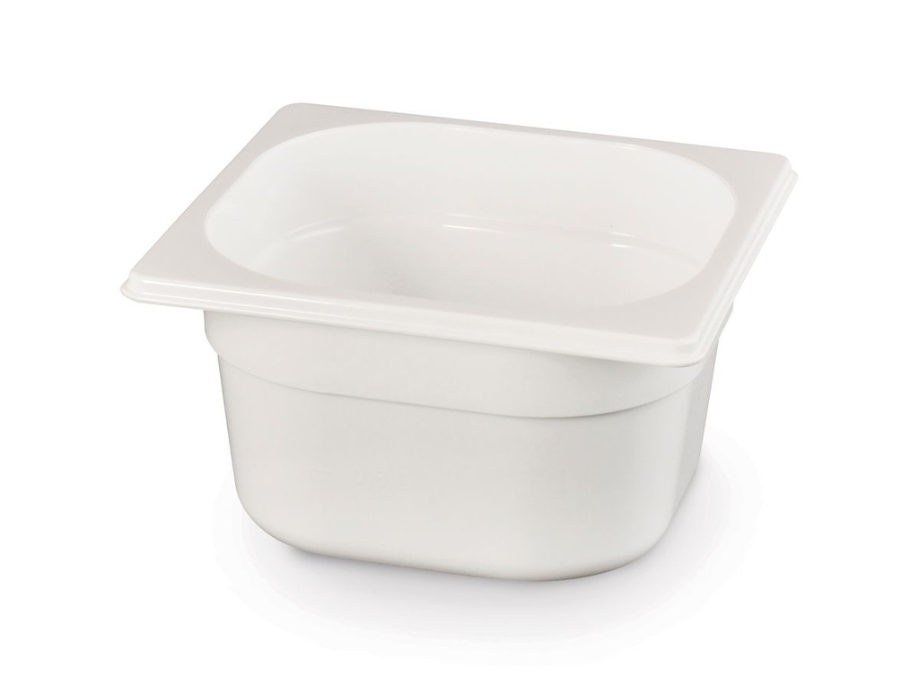 Indas GN 1/6 polikarbonatinis baltas, HENDI, GN 1/6, 1,6L, Balta, 176x162x(H)100mm