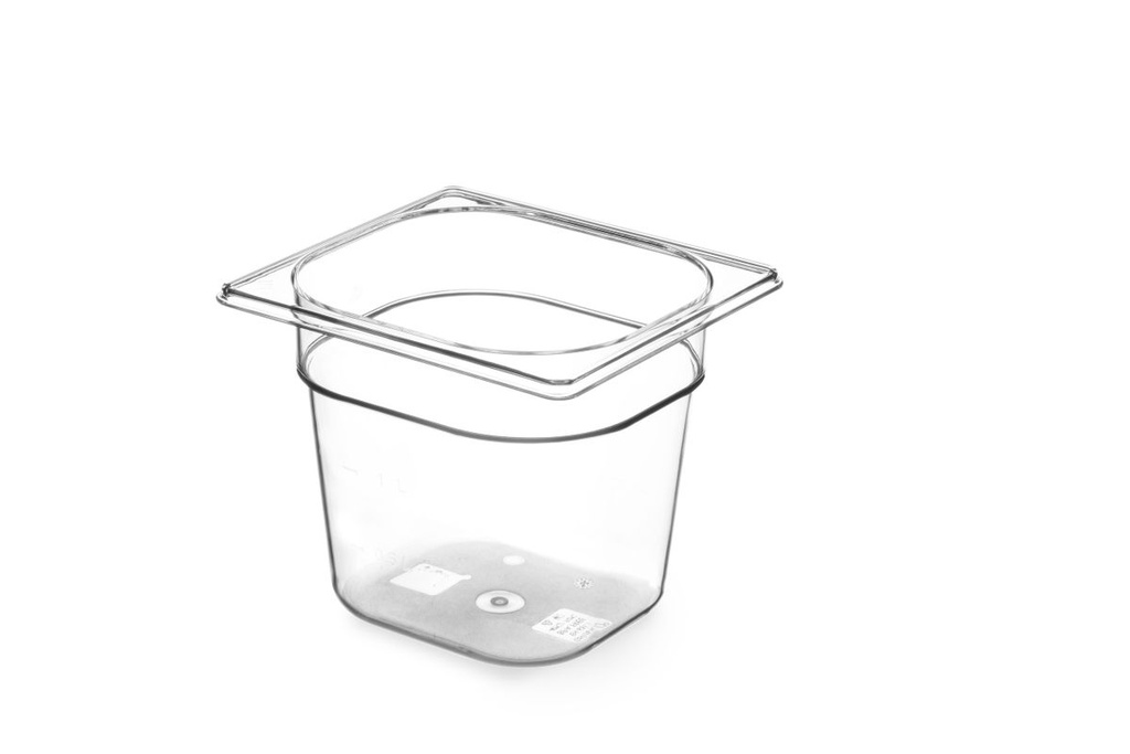 [BM-HENDI-869611] Indas GN 1/6 Tritan, HENDI, GN 1/6, 2,4L, Skaidri, 176x162x(H)150mm