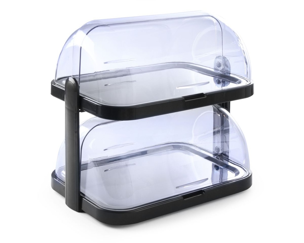 Aušinamoji vitrina su rolltop dangčiu, Dvigubas, HENDI, Tamsiai pilka, 440x320x(H)440mm, Stačiakampis