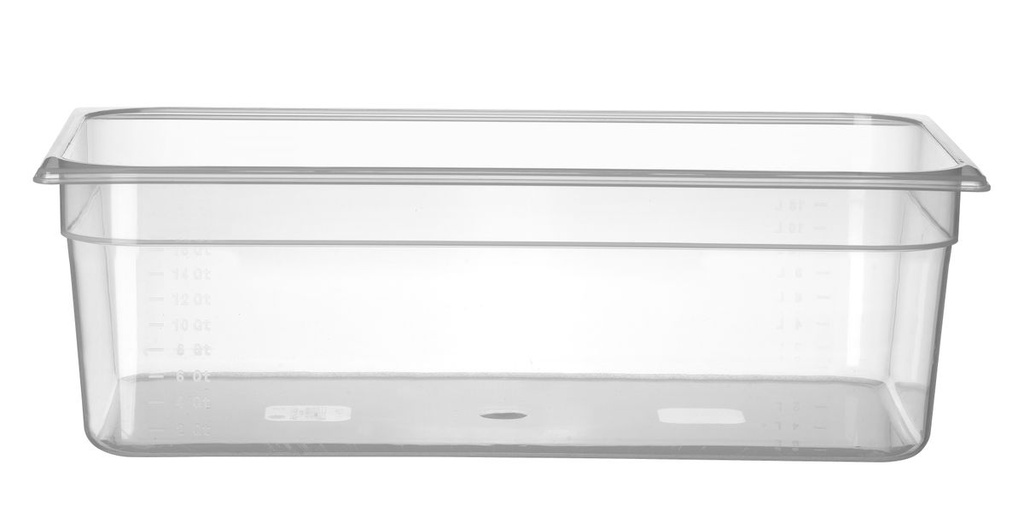 [BM-HENDI-880012] Indas GN 1/1 polipropileninis, HENDI, Profi Line, GN 1/1, 18L, Skaidri, 530x325x(H)150mm