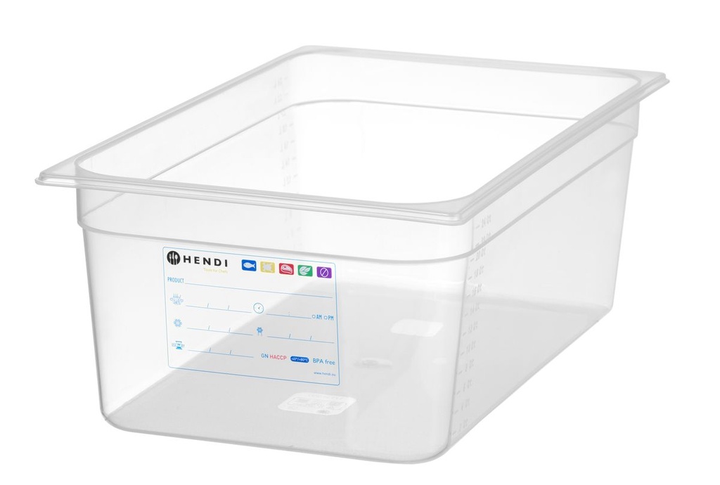 [BM-HENDI-880050] Indas GN 1/1 HACCP, HENDI, GN 1/1, 28L, Skaidri, 530x325x(H)200mm