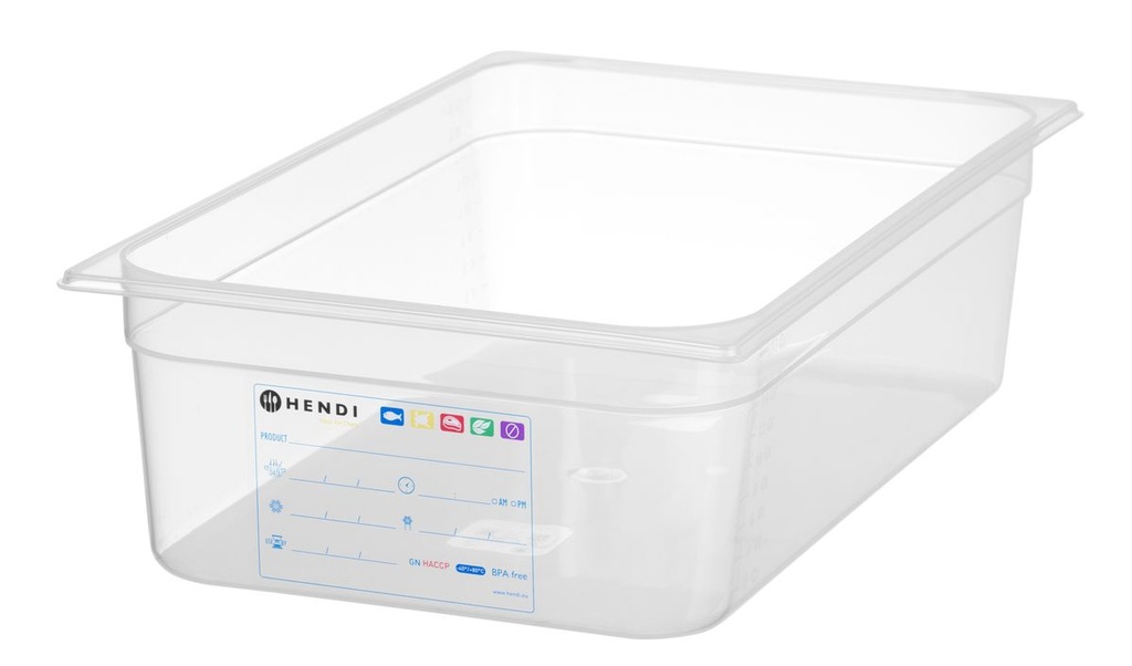 [BM-HENDI-880067] Indas GN 1/1 HACCP, HENDI, GN 1/1, 21L, Skaidri, 530x325x(H)150mm