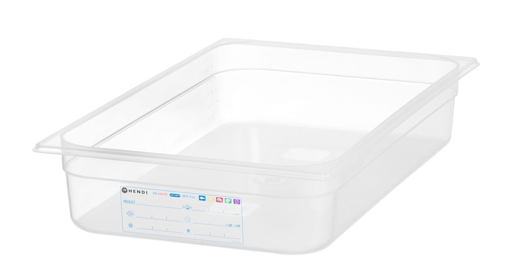 [BM-HENDI-880074] Indas GN 1/1 HACCP, HENDI, GN 1/1, 12L, Skaidri, 530x325x(H)100mm