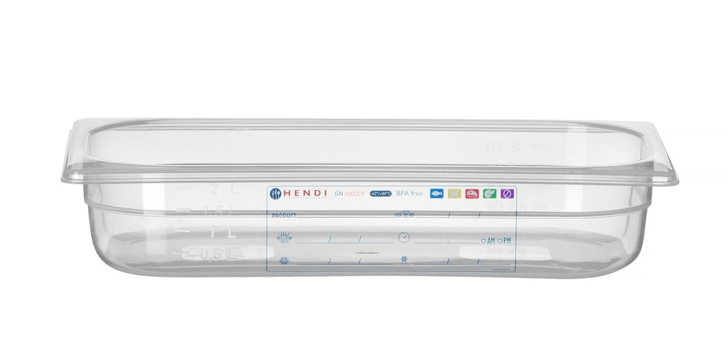 [BM-HENDI-880289] Indas GN 1/3 HACCP, HENDI, GN 1/3, 2,5L, Skaidri, 325x176x(H)65mm