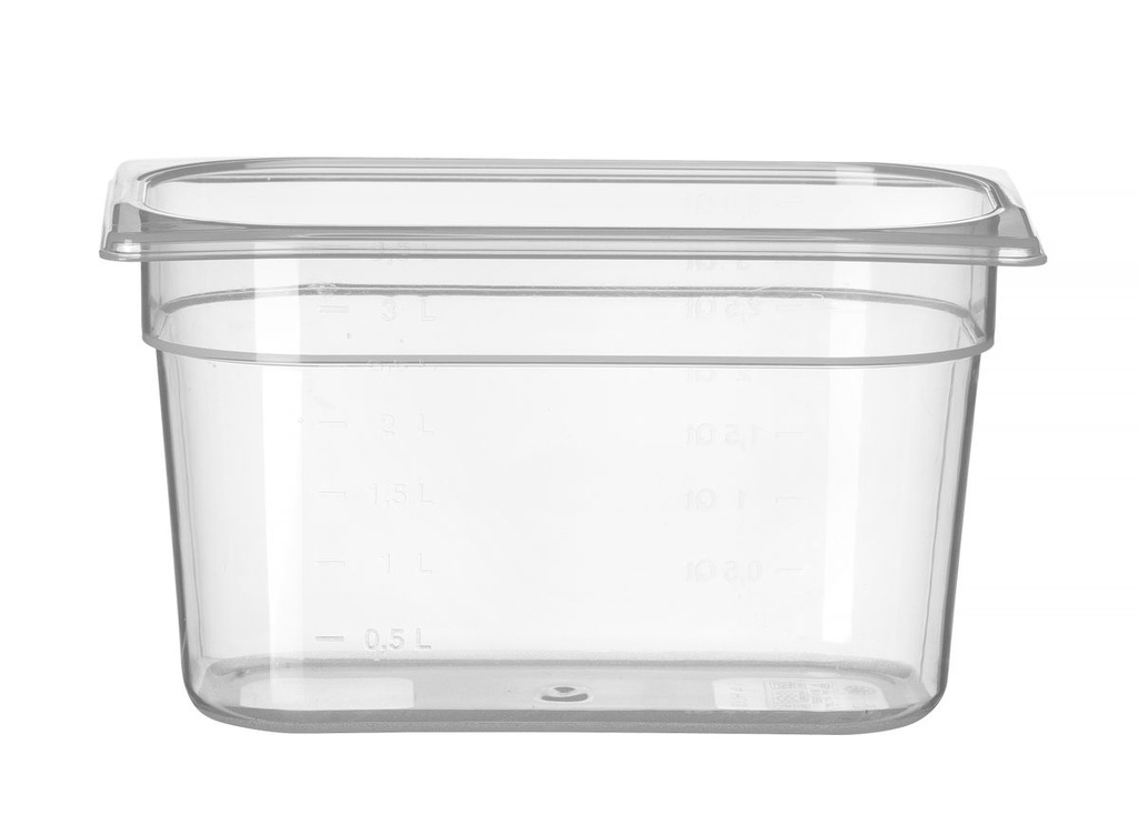 [BM-HENDI-880319] Indas GN 1/4 polipropileninis, HENDI, Profi Line, GN 1/4, 3,5L, Skaidri, 265x162x(H)150mm